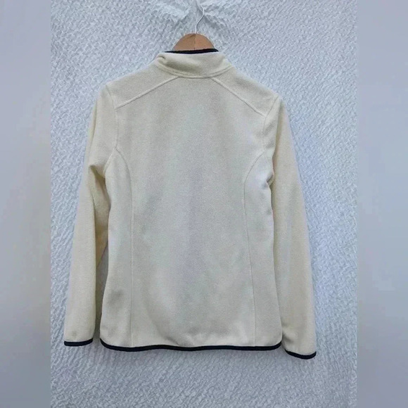 L.L.Bean Women's Fleece Full-Zip-Up Long-Sleeve Jacket Cream/Blue Color Size Med - Picture 2 of 6